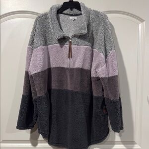 Cozy Gray and Purple Women's Sweater